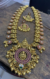 Lakshmi with flower Pendent in Naskhi Haram with Earring - NH0008